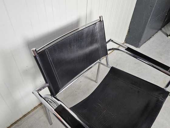 Image 1 of Chaise vintage en cuir Gerard Vollenbrock