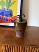 Vase en céramique artistique brune de style Mid Century Modern, Gabriele Bucci Italie vers les années 2000
