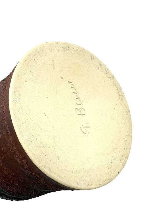 Image 1 of Vase en céramique artistique brune de style Mid Century Modern, Gabriele Bucci Italie vers les années 2000