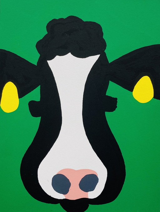 Anna - Sérigraphie Vache - Vert