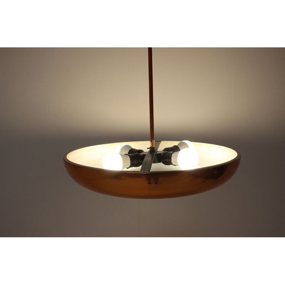 Image 1 of Lampe pendante vintage bauhaus en métal fonctionnalisme UFO par Josef Hurka pour Napako, Tchécoslovaquie 1940