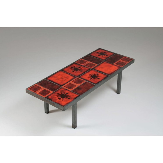 Image 1 of Table basse vintage en céramique et métal, France 1950