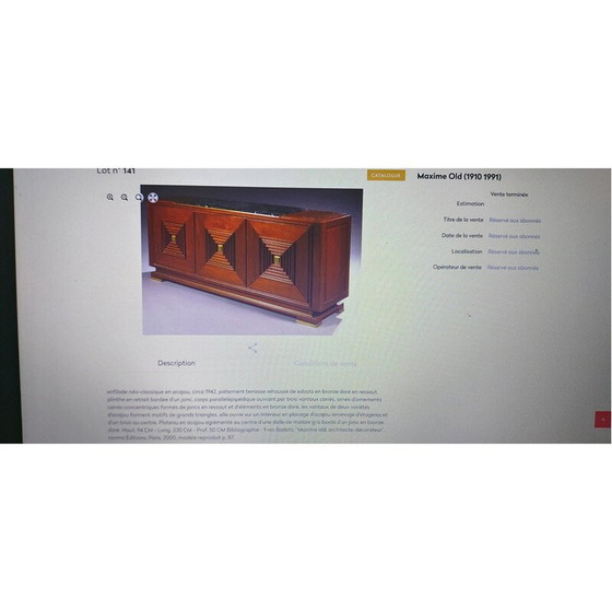 Image 1 of Buffet art déco vintage en acajou par Maxime Old, 1930-1950