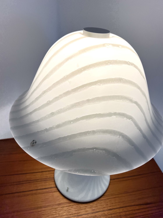 Image 1 of Peil & Putzler - Lampe de table à champignon zébré '70