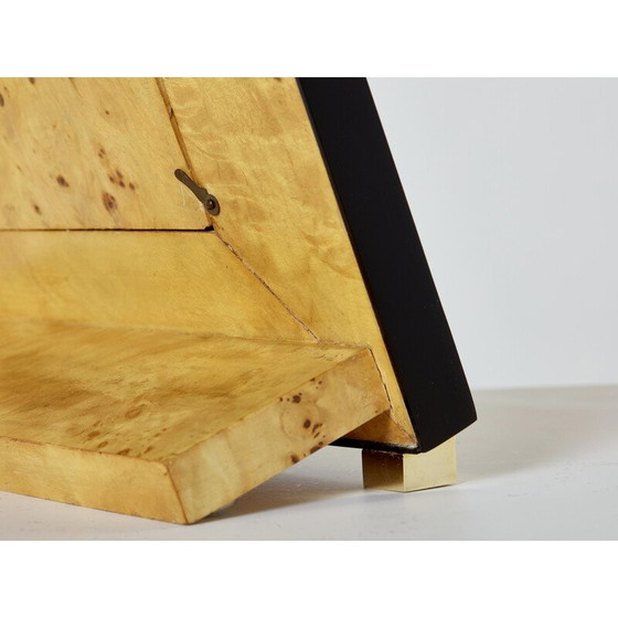 Image 1 of Cadre photo vintage en laiton et marqueterie de corne, Italie 1970