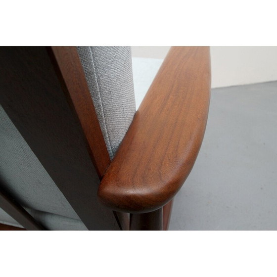 Image 1 of Fauteuil vintage Teck gris-bleu 1960s