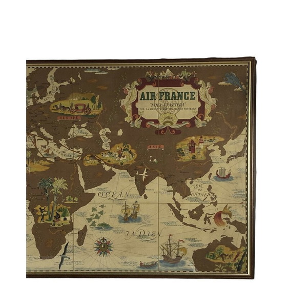 Image 1 of Ancienne carte-affiche d'Air France "Nova et Vetera" par Lucien Boucher, France 1939