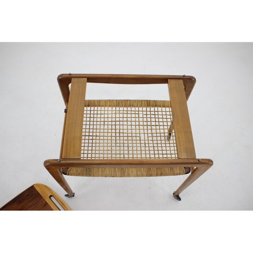 Chariot de service vintage en hêtre par Drevotvar, Tchécoslovaquie 1970