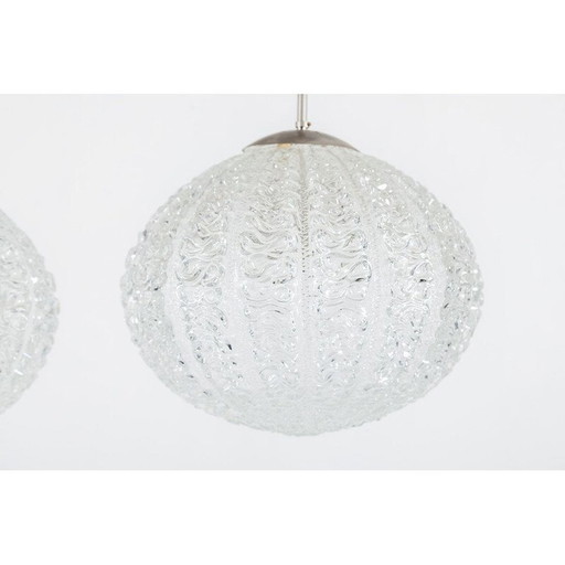 Lampe suspendue en verre vintage de Doria Leuchten, 1960s