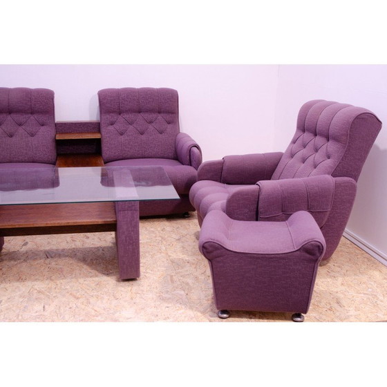 Image 1 of Ensemble de salon vintage en bois, Tchécoslovaquie, 1980