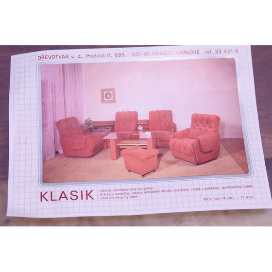Image 1 of Ensemble de salon vintage en bois, Tchécoslovaquie, 1980