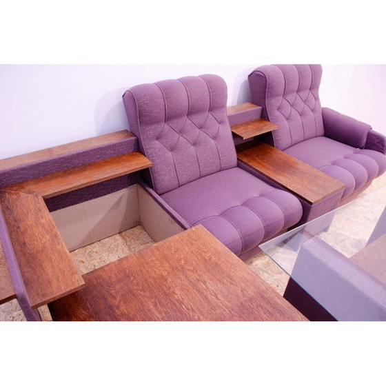 Image 1 of Ensemble de salon vintage en bois, Tchécoslovaquie, 1980