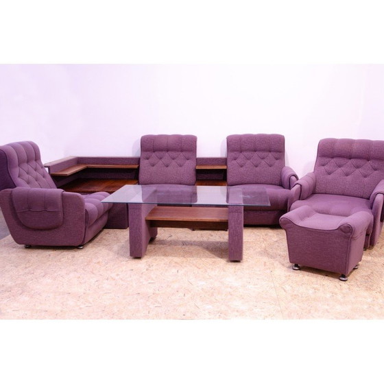 Image 1 of Ensemble de salon vintage en bois, Tchécoslovaquie, 1980