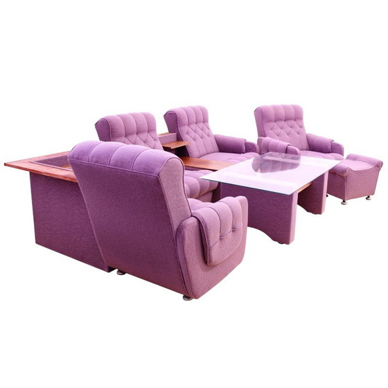 Image 1 of Ensemble de salon vintage en bois, Tchécoslovaquie, 1980