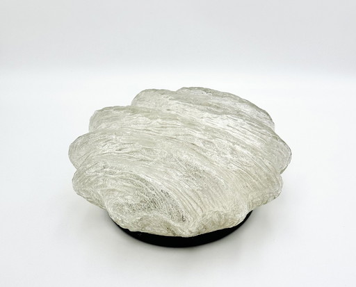 Plafonnier Lustre Vintage ceiling Lamp Ice Glass 1970