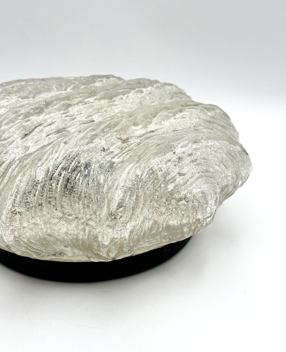 Image 1 of Plafonnier Lustre Vintage ceiling Lamp Ice Glass 1970