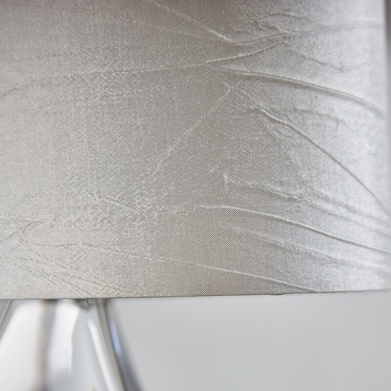 Image 1 of Lampe de table vintage en cristal et soie pour Daum, France 1950