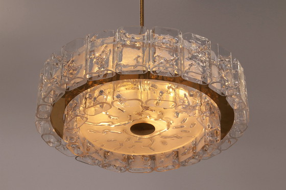 Image 1 of "Paire de lustres Doria Leuchten en laiton et cristal du Mid Century, 1960S"