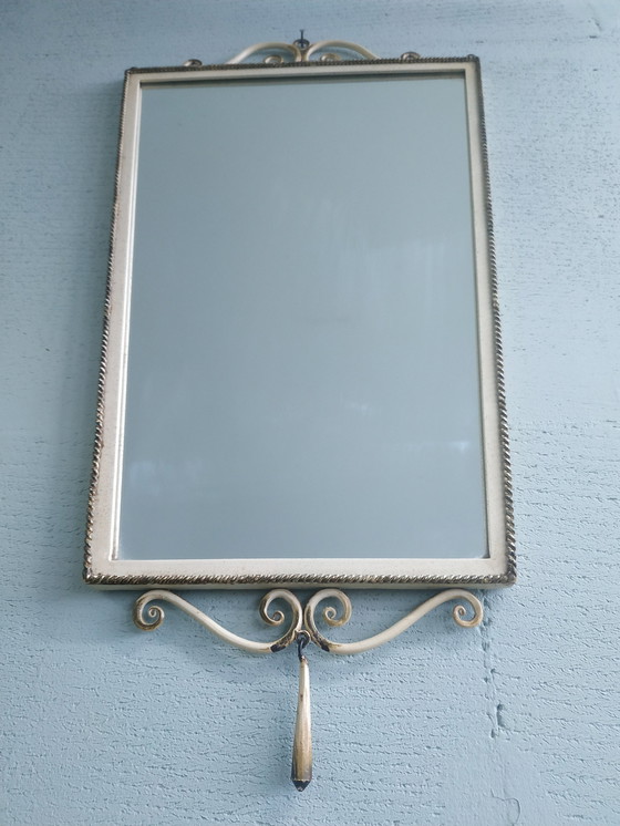 Image 1 of Miroir en métal vintage (style Art nouveau)
