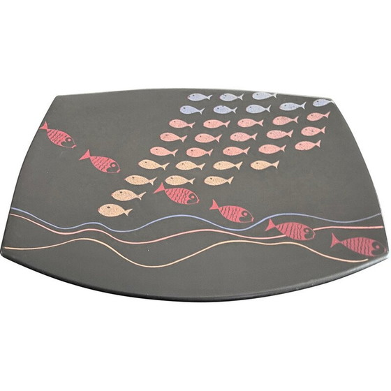 Image 1 of Plat vintage en faïence de Salins, 1950