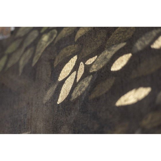 Image 1 of Peinture vintage représentant 4 chimpanzés sur les branches d'un arbre et sur un arrière-plan