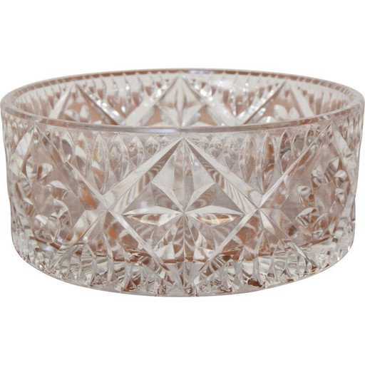 Bol en verre vintage de Bohème, tchèque 1960