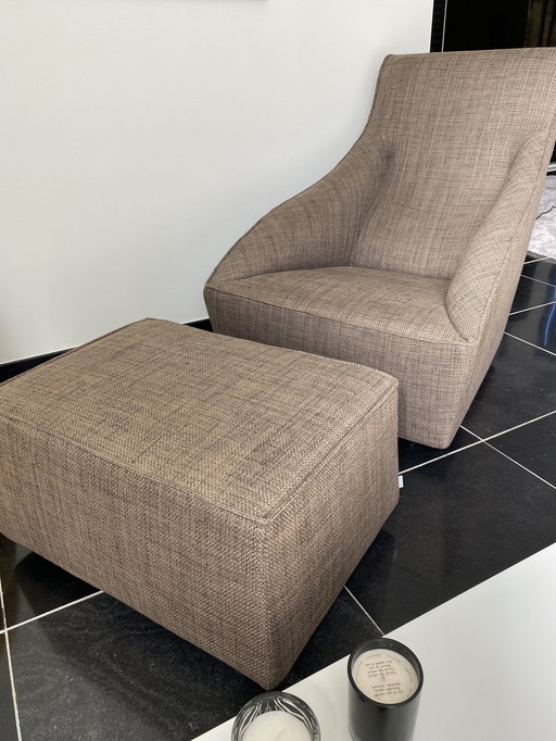 Fauteuil Doda Et Pouf Assorti Molteni