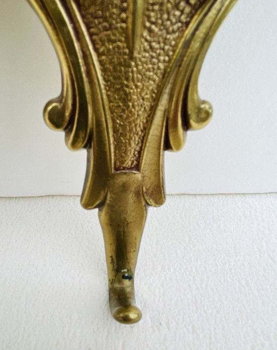 Image 1 of Bronze, Vintage Louis Xv Style, Porte-manteau mural et étagère, 1960S
