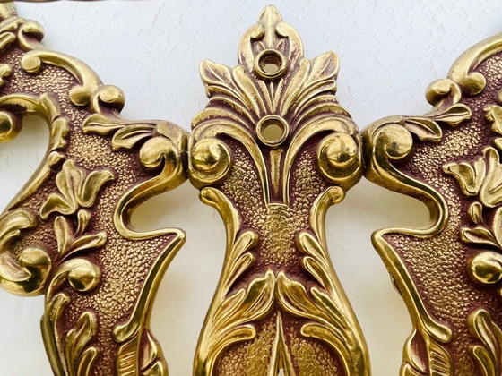 Image 1 of Bronze, Vintage Louis Xv Style, Porte-manteau mural et étagère, 1960S