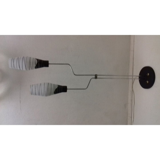 Image 1 of Lampadaire vintage en verre et métal par Lidokov Boskovice, Tchécoslovaquie 1960