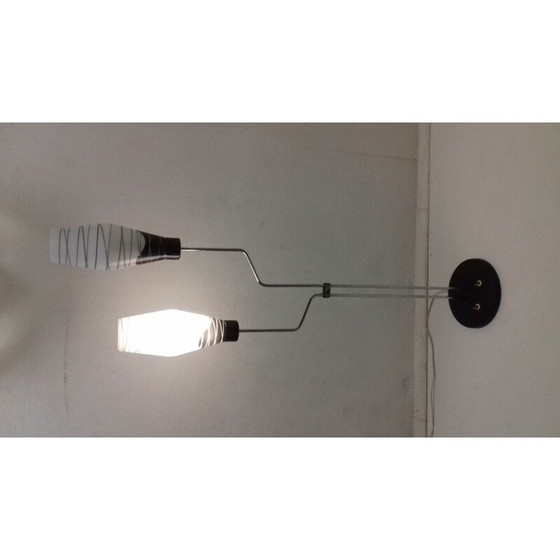 Image 1 of Lampadaire vintage en verre et métal par Lidokov Boskovice, Tchécoslovaquie 1960