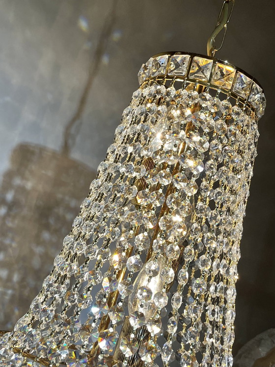 Image 1 of 2X Swarovski Branded Chandeliers Pendentifs Lampe de Poche Chandeliers Cristal