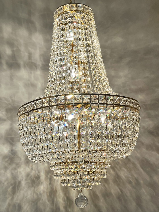 Image 1 of 2X Swarovski Branded Chandeliers Pendentifs Lampe de Poche Chandeliers Cristal