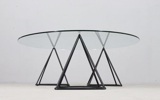 Wire Table/Table basse avec structure en fil métallique, Italie, années 1980