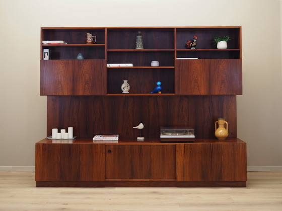 Image 1 of Armoire en bois de rose, Design danois, 1960S, Designer : Ib Kofod-Larsen, Fabricant : Faarup Møbelfabrik