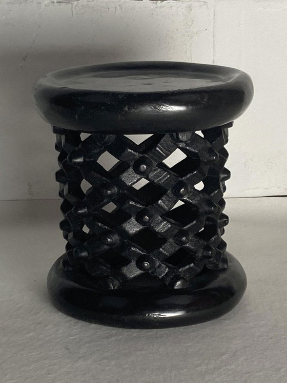 Image 1 of Tabouret bas africain ébonisé Bamileke, Cameroun, années 1970