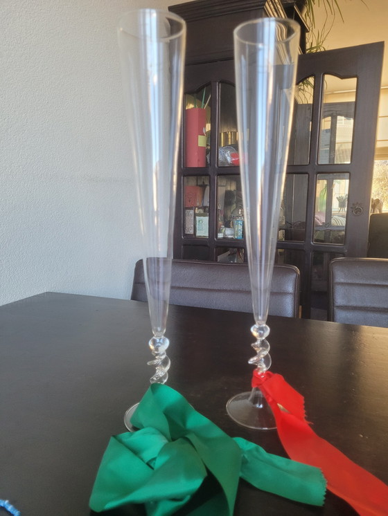 Image 1 of Jeu de nouvelles coupes à champagne d'une hauteur de 42 cm