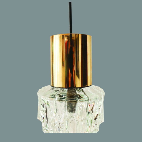 Image 1 of Lampe suspendue vintage en verre bullé par Helena Tynell pour Glashütte Limburg, Allemagne, années 1960