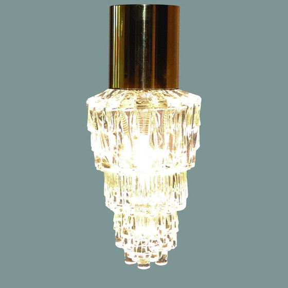 Image 1 of Lampe suspendue vintage en verre bullé par Helena Tynell pour Glashütte Limburg, Allemagne, années 1960