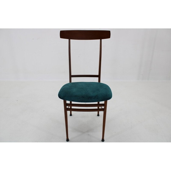 Image 1 of Ensemble de 4 chaises de salle à manger vintage en acajou, Italie 1960