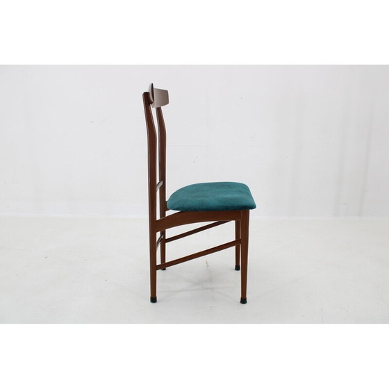Image 1 of Ensemble de 4 chaises de salle à manger vintage en acajou, Italie 1960
