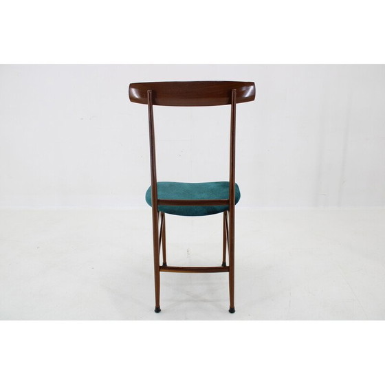 Image 1 of Ensemble de 4 chaises de salle à manger vintage en acajou, Italie 1960
