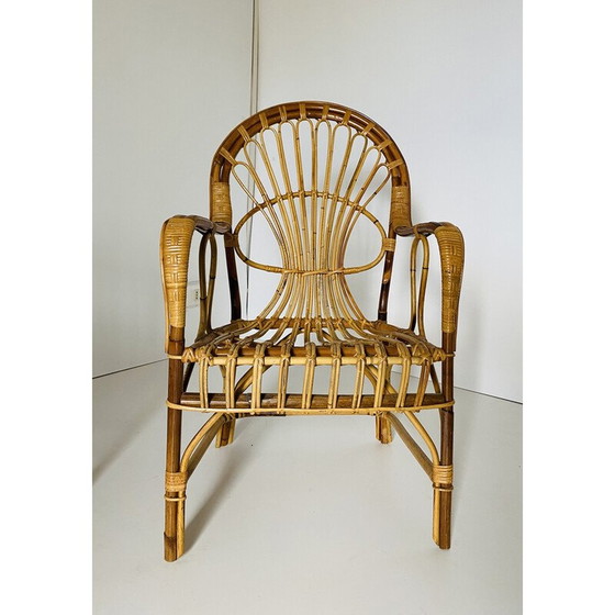 Image 1 of Ensemble de jardin vintage en rotin et bambou, Italie, années 1970