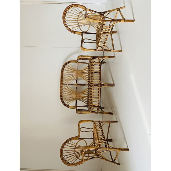 Image 1 of Ensemble de jardin vintage en rotin et bambou, Italie, années 1970