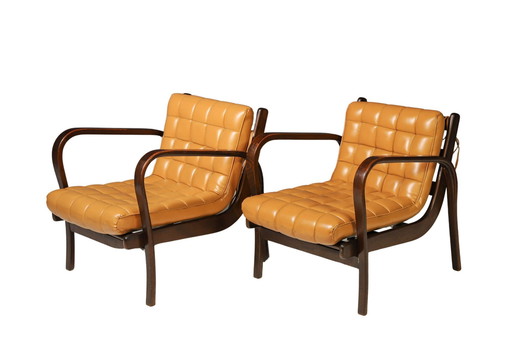 Paire de fauteuils par Karel Kozelka & Antonín Kropáček pour Interier Praha, années 1940