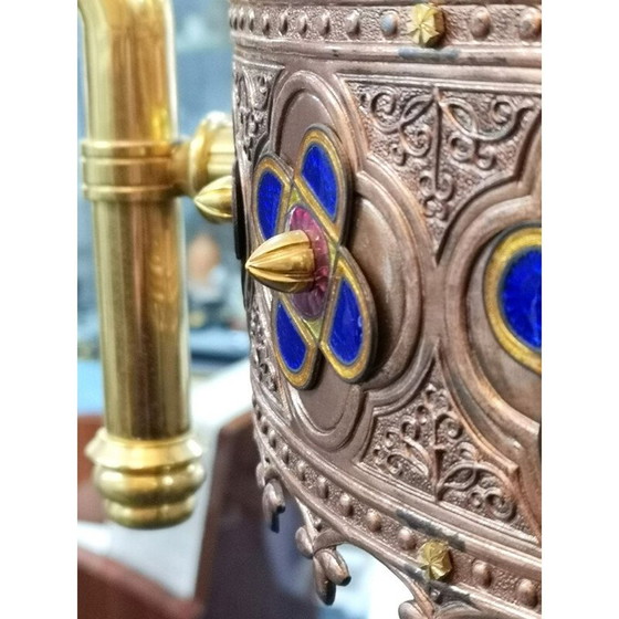 Image 1 of Lustre vintage à 3 lumières plaqué or de Jozsef Engelsz, 1970