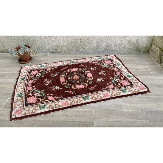 Image 1 of Tapis bohème vintage en pure laine, 1970