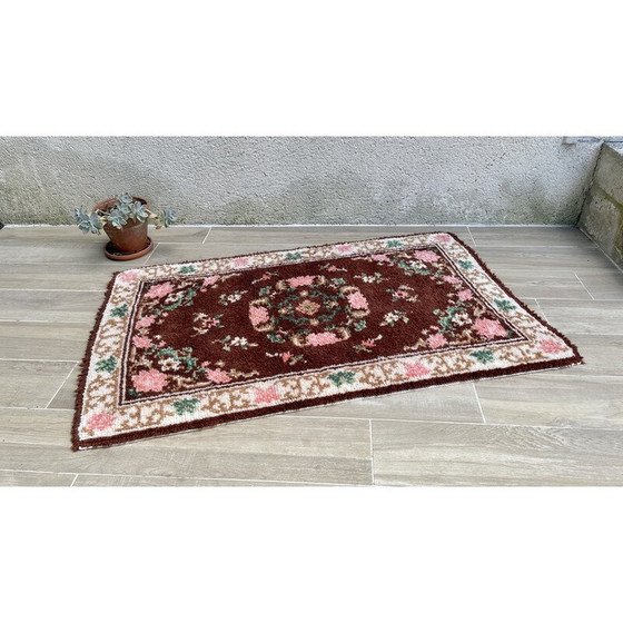 Image 1 of Tapis bohème vintage en pure laine, 1970