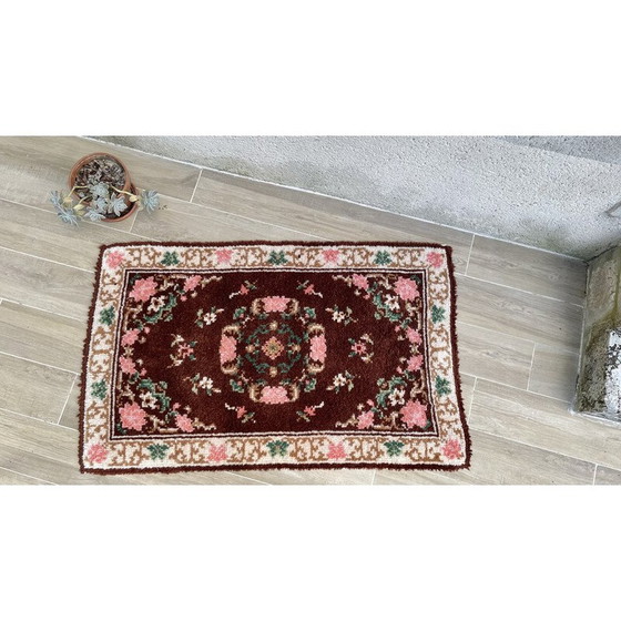 Image 1 of Tapis bohème vintage en pure laine, 1970