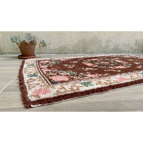 Image 1 of Tapis bohème vintage en pure laine, 1970